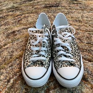 Leopard Print Converses Size 10.5